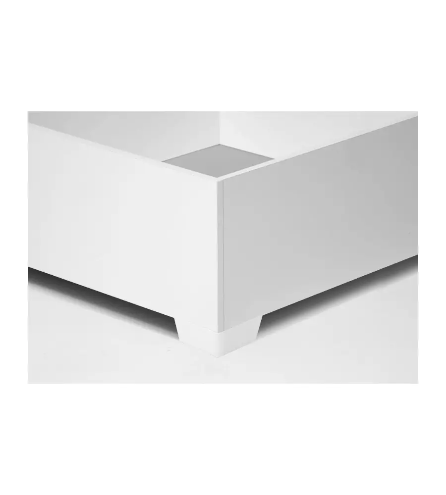LETTO SINGOLO CONTENITORE CON PIEDINI "HI BOX" BIANCO 90X190 CM